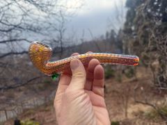Kunstglasspipe 20 cm med stett